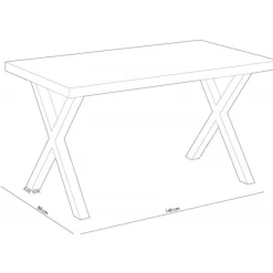Mesa comedor fija X-Loft 76x80x140 cm