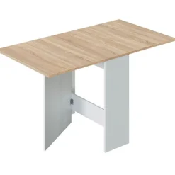 Mesa con alas abatibles Fly roble Canadian/blanco artik