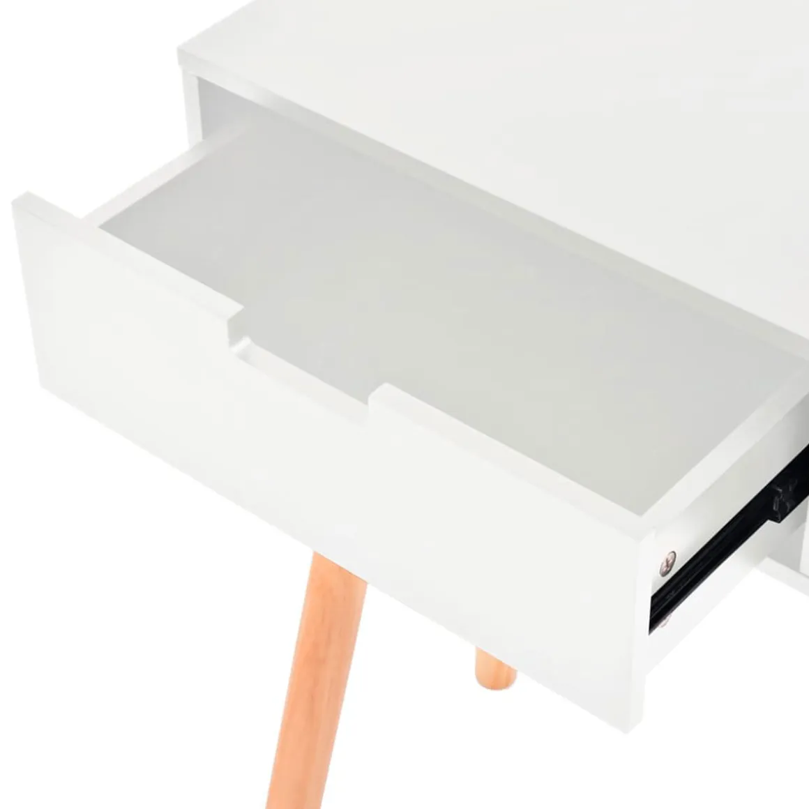 Mesa consola 1 cajón + 1 estante blanco/natural 72x80x30 cm
