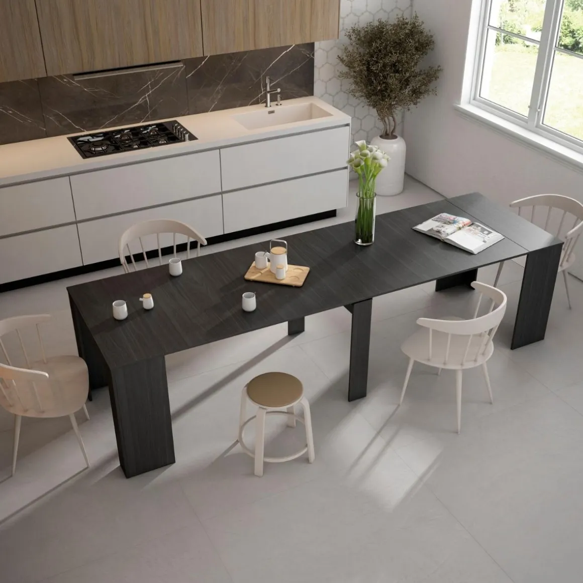 Mesa consola Kroma diseño extensible 77,1x302x90