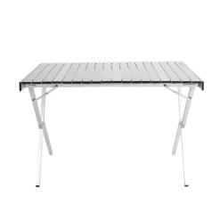 Mesa de camping Aktive diseño desmontable plateado 72x108x71 cm