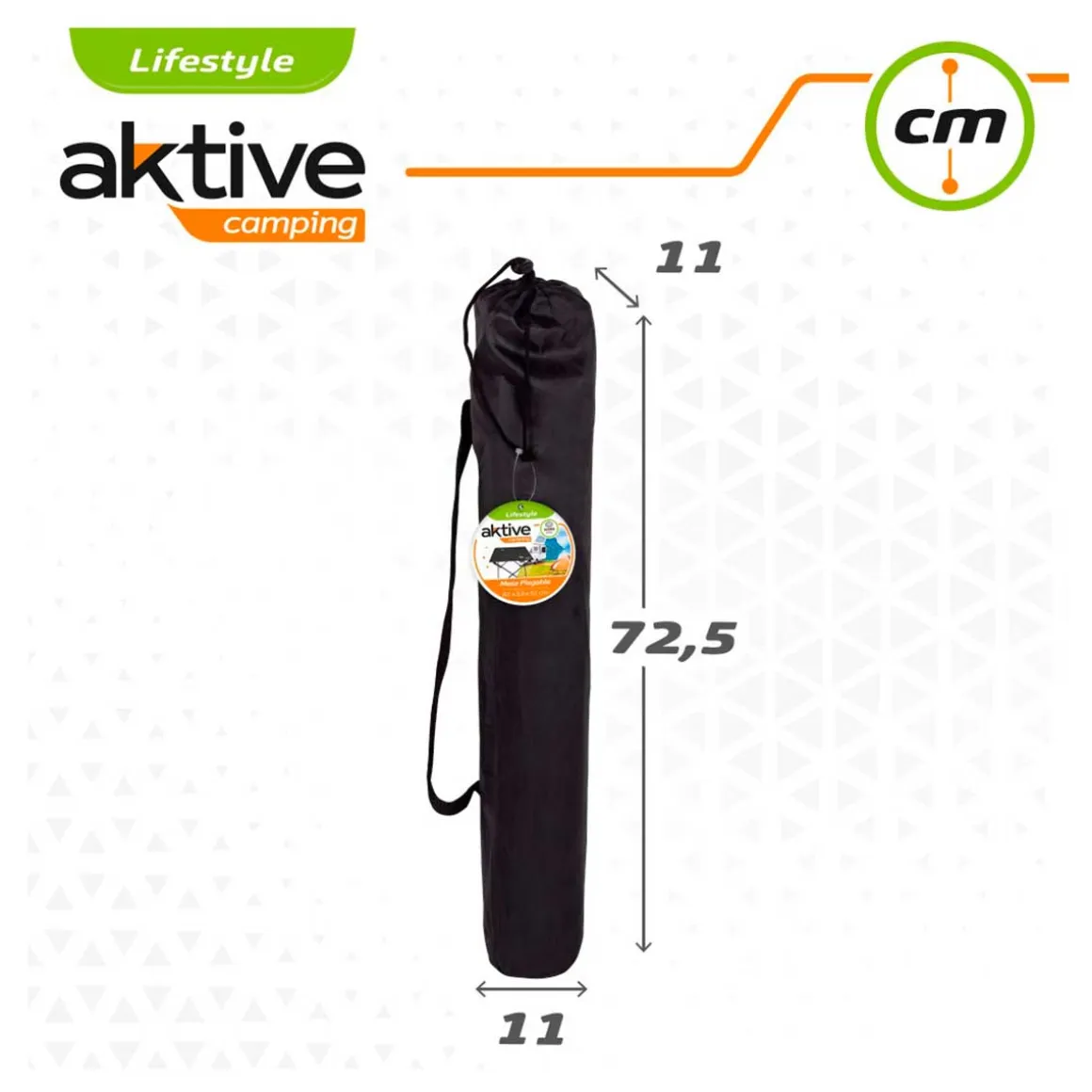 Mesa de camping Aktive plegable textil negro 51x61x50 cm