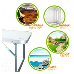 Mesa de camping Aktive plegable blanco 40x60x40 cm