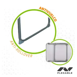 Mesa de camping Aktive plegable blanco 40x60x40 cm