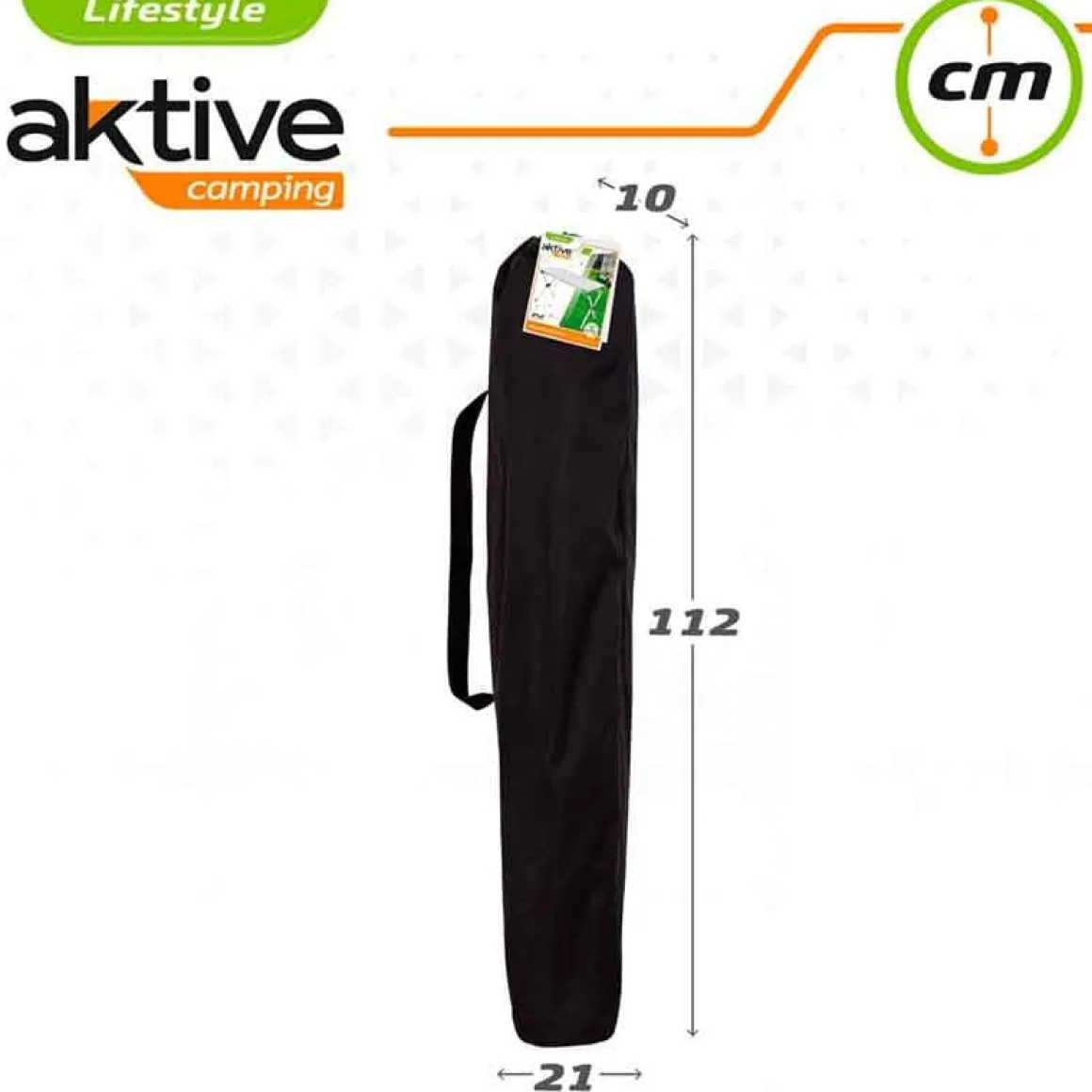 Mesa de camping Aktive plegable con tablero enrollable gris 70x110x70 cm