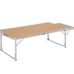 Mesa de camping Rosal Outsunny ala abatible natural 40-70x153x60 cm