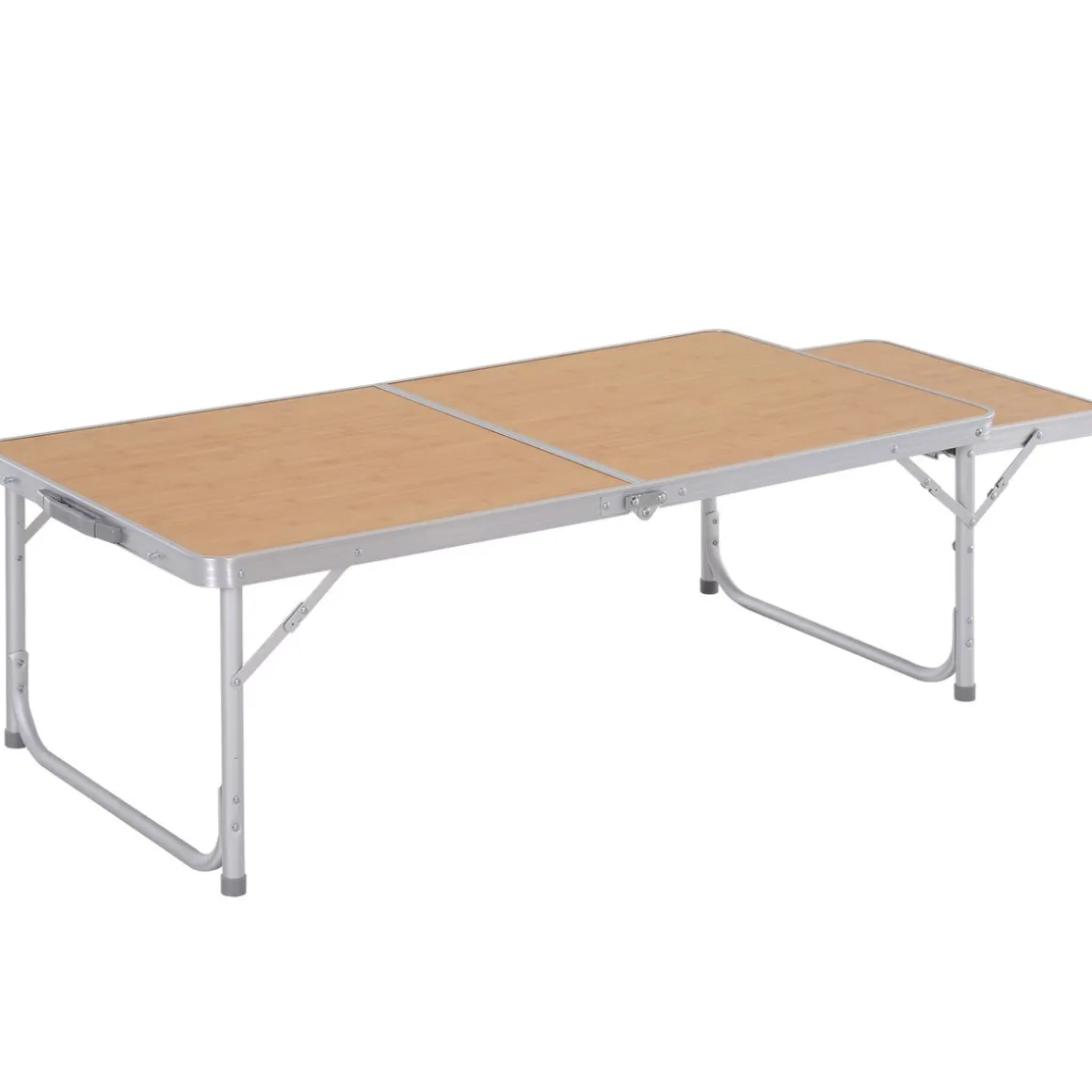 Mesa de camping Rosal Outsunny ala abatible natural 40-70x153x60 cm