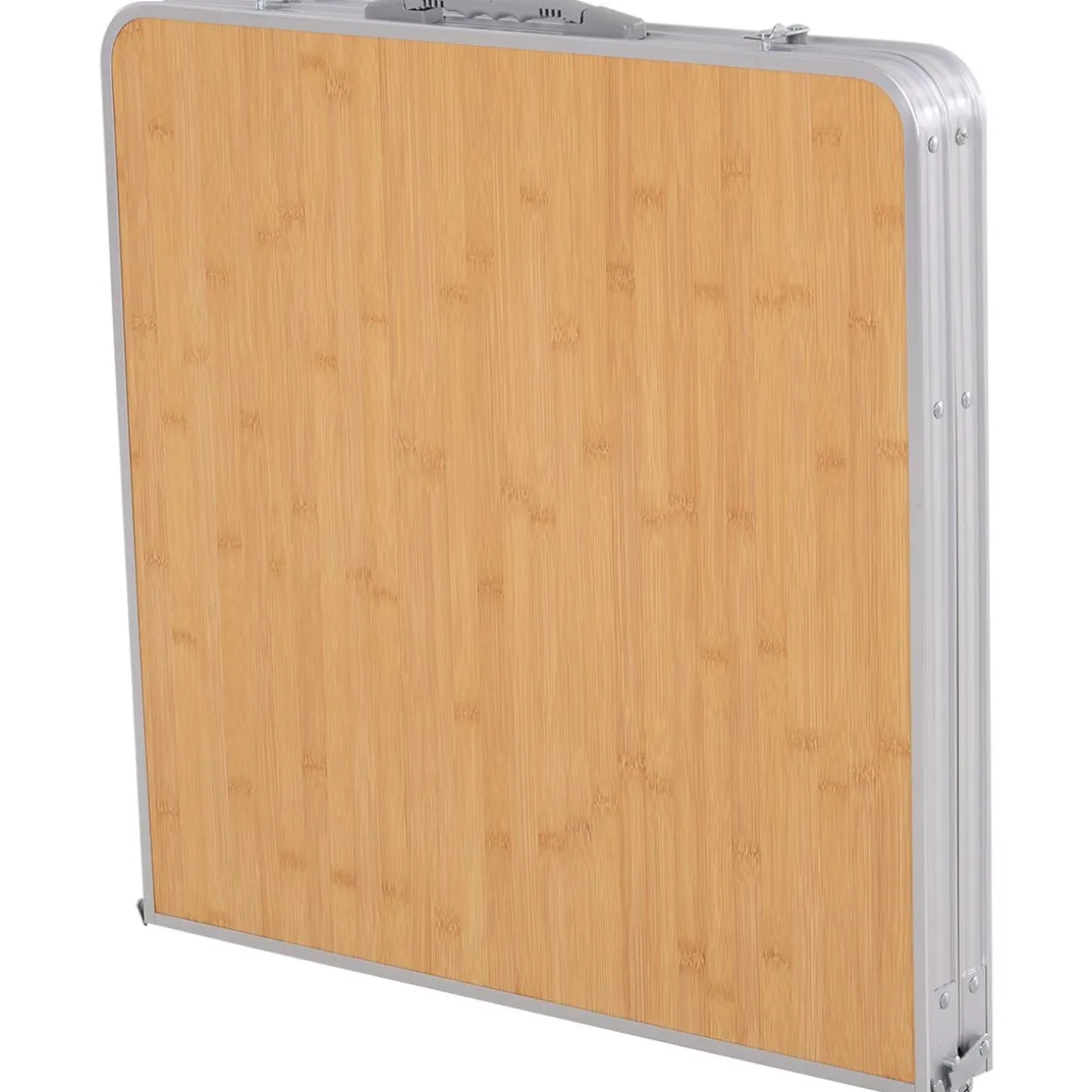 Mesa de camping Rosal Outsunny ala abatible natural 40-70x153x60 cm