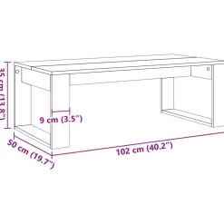 Mesa de centro Alce diseño fijo madera 35x102x50 cm