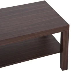 Mesa de centro auxiliar 2 niveles nogal 90x45x40.5 cm