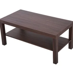 Mesa de centro auxiliar 2 niveles nogal 90x45x40.5 cm