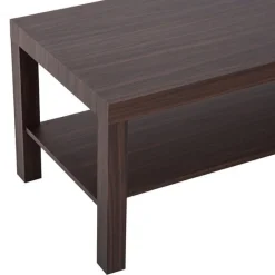 Mesa de centro auxiliar 2 niveles nogal 90x45x40.5 cm
