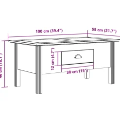 Mesa de centro Bodo 1 cajón 46x100x55 cm