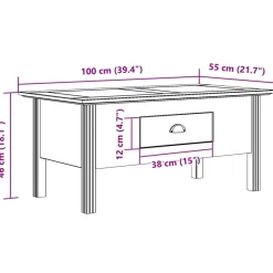 Mesa de centro Bodo 1 cajón 46x100x55 cm