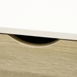 Mesa de centro Bogul Homcom 2 cajones + 2 compartimentos blanco/natural 39,5x106x58 cm