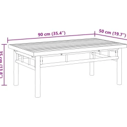 Mesa de centro Canarias para exterior bambú 35x90x50 cm