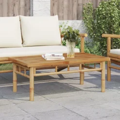 Mesa de centro Canarias para exterior bambú 35x90x50 cm