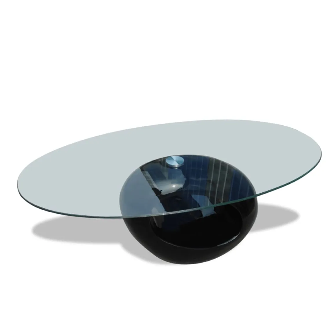 Mesa de centro CoKoa ovalada tapa cristal 40x115x65 cm