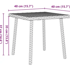 Mesa de centro de jardín Argarot ratán 37x40x40 cm