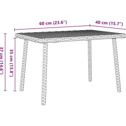 Mesa de centro de jardín Katrina 37x60x40 cm