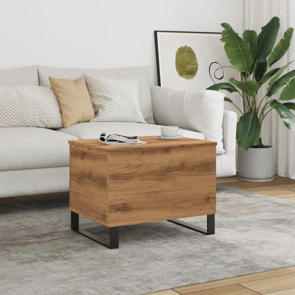 Mesa de centro elevable Cubbe con compartimento 45x60x44,5 cm