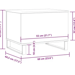 Mesa de centro elevable Cubbe con compartimento 45x60x44,5 cm