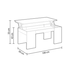Mesa de centro elevable Kendra 42/54x100x50 cm