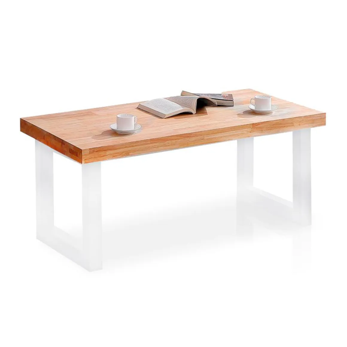 Mesa de centro elevable Loft con hueco de almacenaje roble 47,5-62x120x60 cm