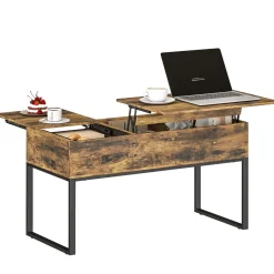 Mesa de centro elevable Nerja Homcom deslizante marrón 54x100x45 cm