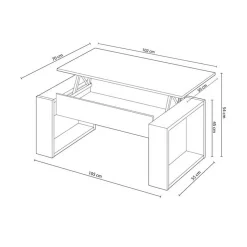 Mesa de centro elevable Urban roble nodi 45-54x105x55 cm