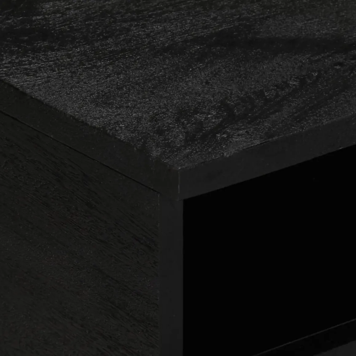 Mesa de centro Espino 2 cajones + 2 compartimentos negro 40x80x54 cm