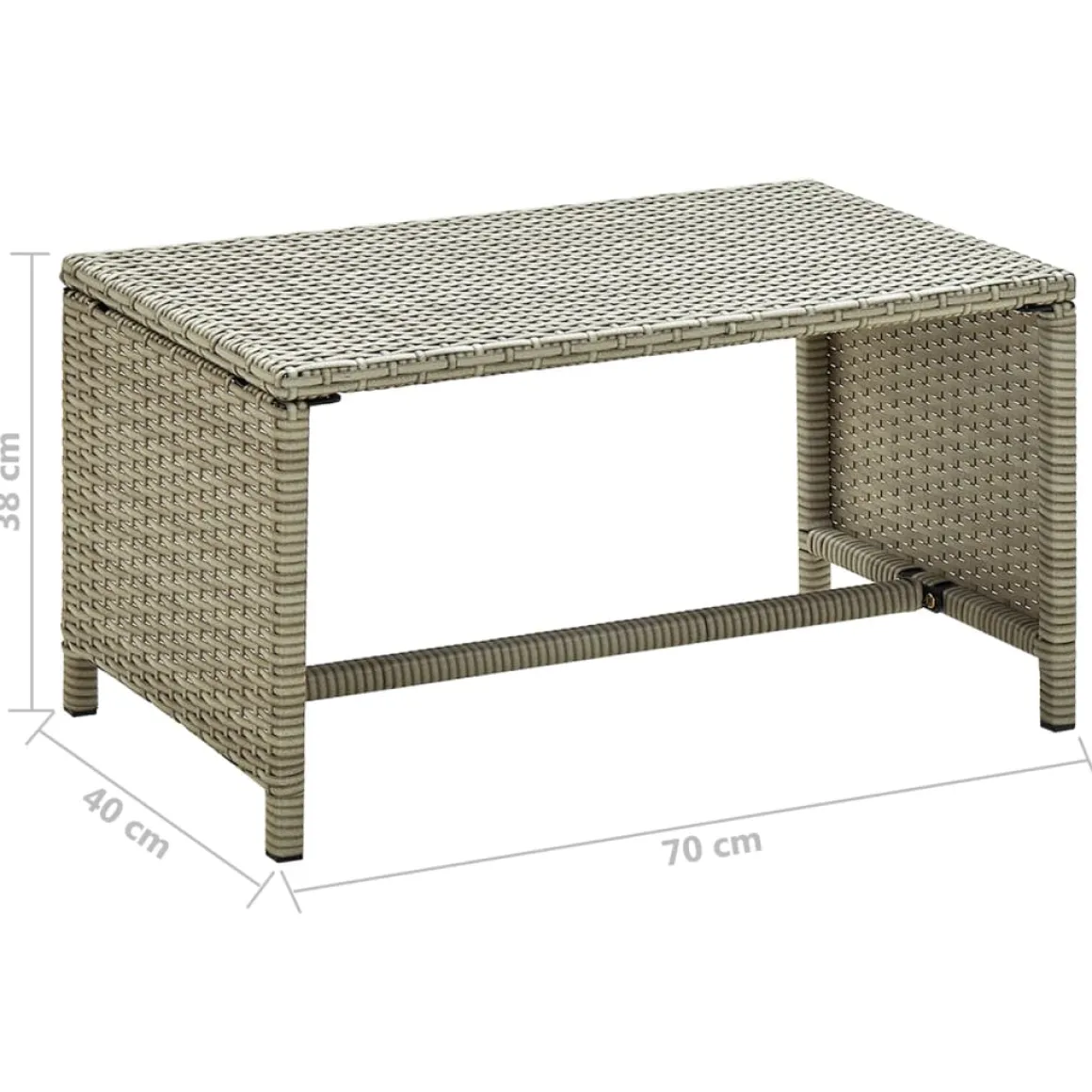 Mesa de centro exterior Lombarda 38x70x40 cm