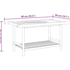 Mesa de centro Force estante inferior bambú 45x90x50 cm