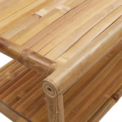 Mesa de centro Force estante inferior bambú 45x90x50 cm