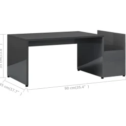 Mesa de centro Formosa con compartimento lateral 35x90x45 cm
