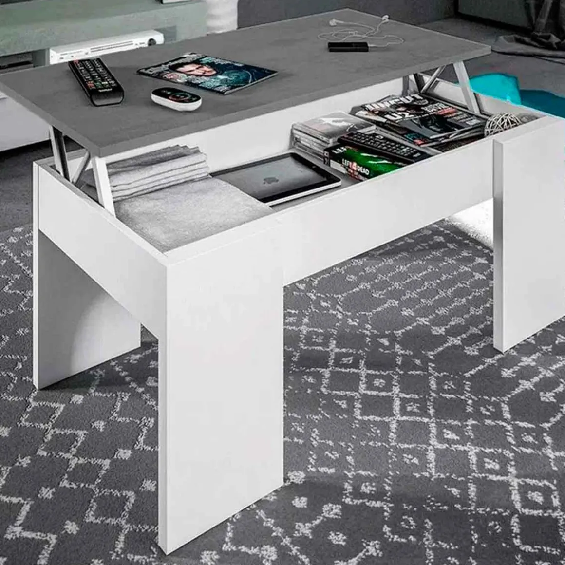 Mesa de centro Gala elevable - hueco de almacenaje