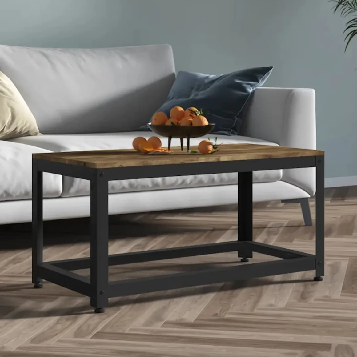 Mesa de centro Gobun con estante inferior 45x90x45 cm
