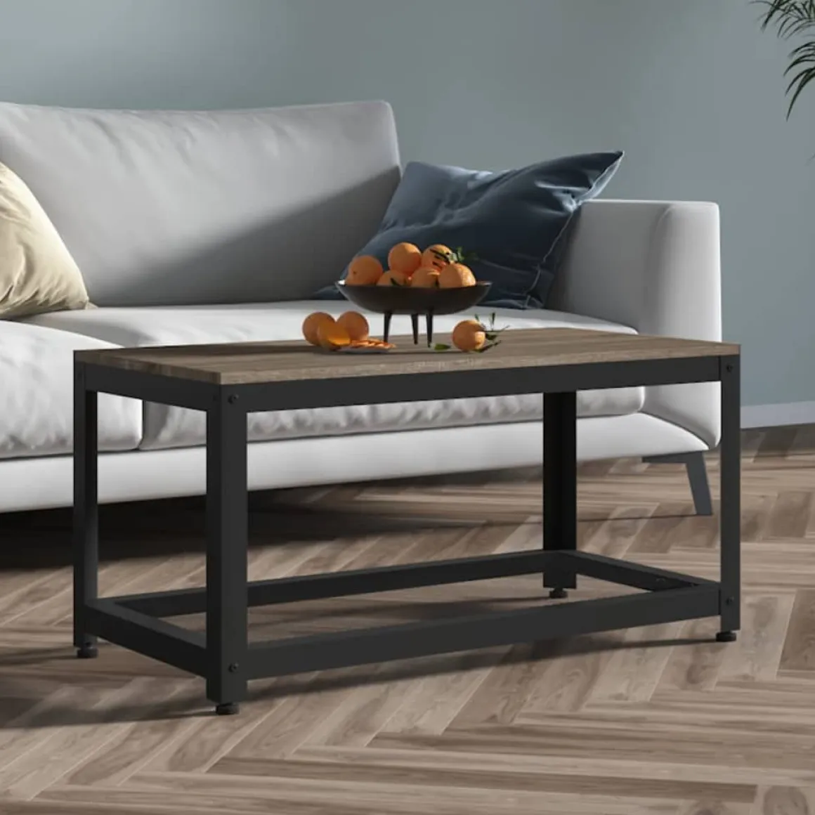 Mesa de centro Gobun con estante inferior 45x90x45 cm
