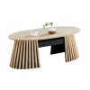 Mesa de centro Grove ovalada elevable nordish 45,5-60,5x120x60 cm