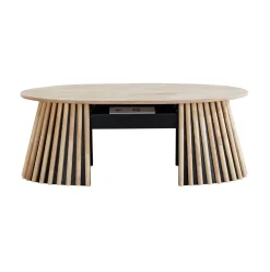 Mesa de centro Grove ovalada elevable nordish 45,5-60,5x120x60 cm