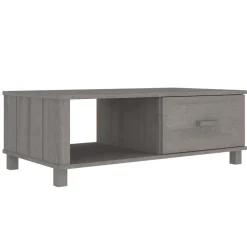 Mesa de centro Hamar cajón + compartimento madera 35x100x55 cm