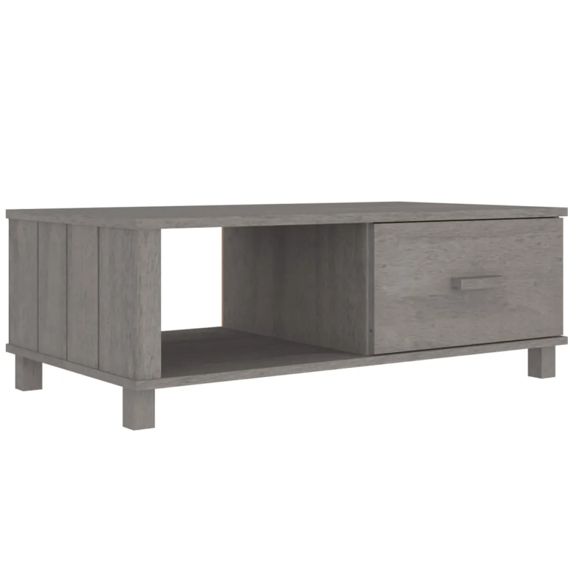 Mesa de centro Hamar cajón + compartimento madera 35x100x55 cm