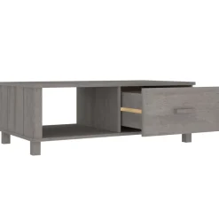 Mesa de centro Hamar cajón + compartimento madera 35x100x55 cm