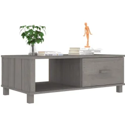 Mesa de centro Hamar cajón + compartimento madera 35x100x55 cm
