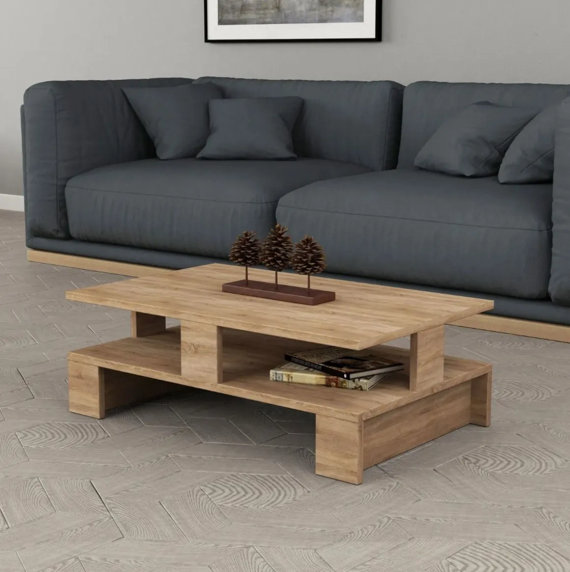 Mesa de centro Izei diseño fijo 28x80x50 cm