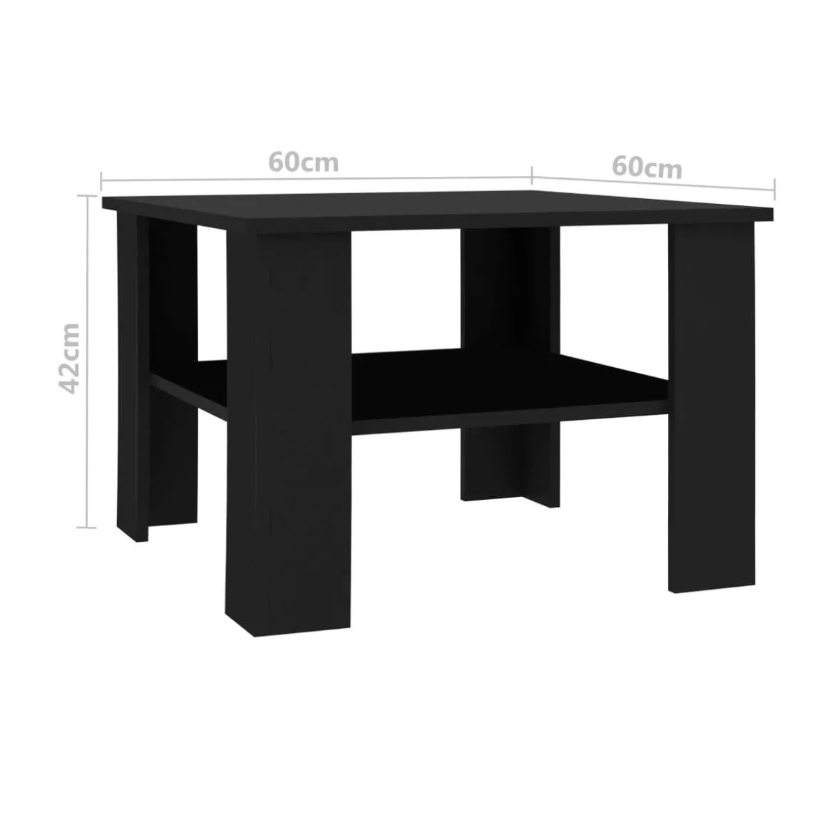 Mesa de centro Joe 1 estante inferior 42x60x60 cm