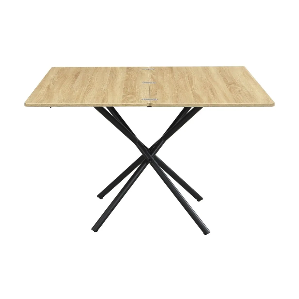 Mesa de centro Katy diseño elevable y extensible negro/natural 38-76,5x57-114 x100 cm
