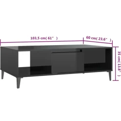 Mesa de centro Krähm 2 huecos + 1 puerta 35x103,5x60 cm