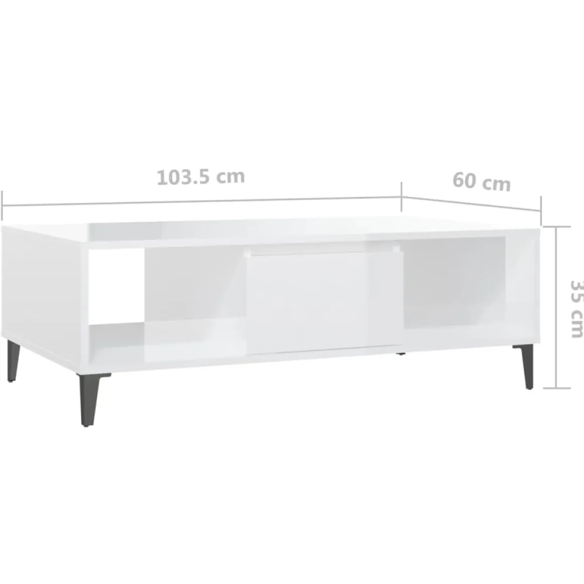 Mesa de centro Krähm 2 huecos + 1 puerta 35x103,5x60 cm