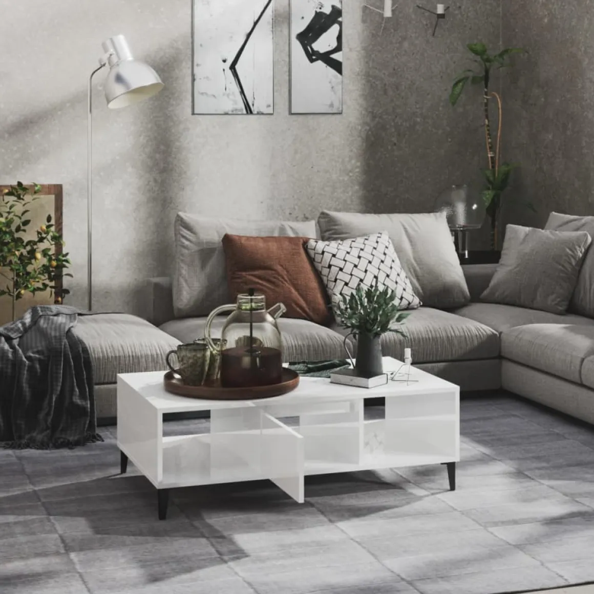Mesa de centro Krähm 2 huecos + 1 puerta 35x103,5x60 cm